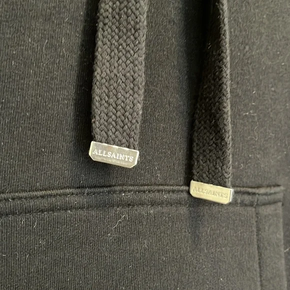 All Saints Giselle Chain Fringe Black Hoodie M - Picture 9 of 12